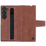 Nillkin Aoge Leather with Pen Holder Case for Samsung Galaxy Z Fold6 5G - Brown