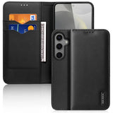 DUX DUCIS Real Leather Flip RFID Wallet Case for Samsung Galaxy S25+ (Plus) - Black