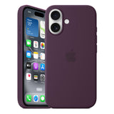 Official Apple Silicone Magsafe Rear Case Cover for iPhone 16 - Plum