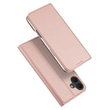 DUX DUCIS Skin Pro Faux Leather Wallet Flip Case for Apple iPhone 16 - Rose Gold