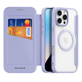 DUX DUCIS Skin X Pro MagSafe Flip Wallet Case for Apple iPhone 16 Pro Max - Purple