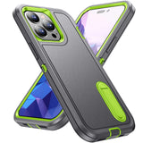 Armoured™ Defend 360 Tough Rugged Case for iPhone 14 Plus  - Grey & Neon Green